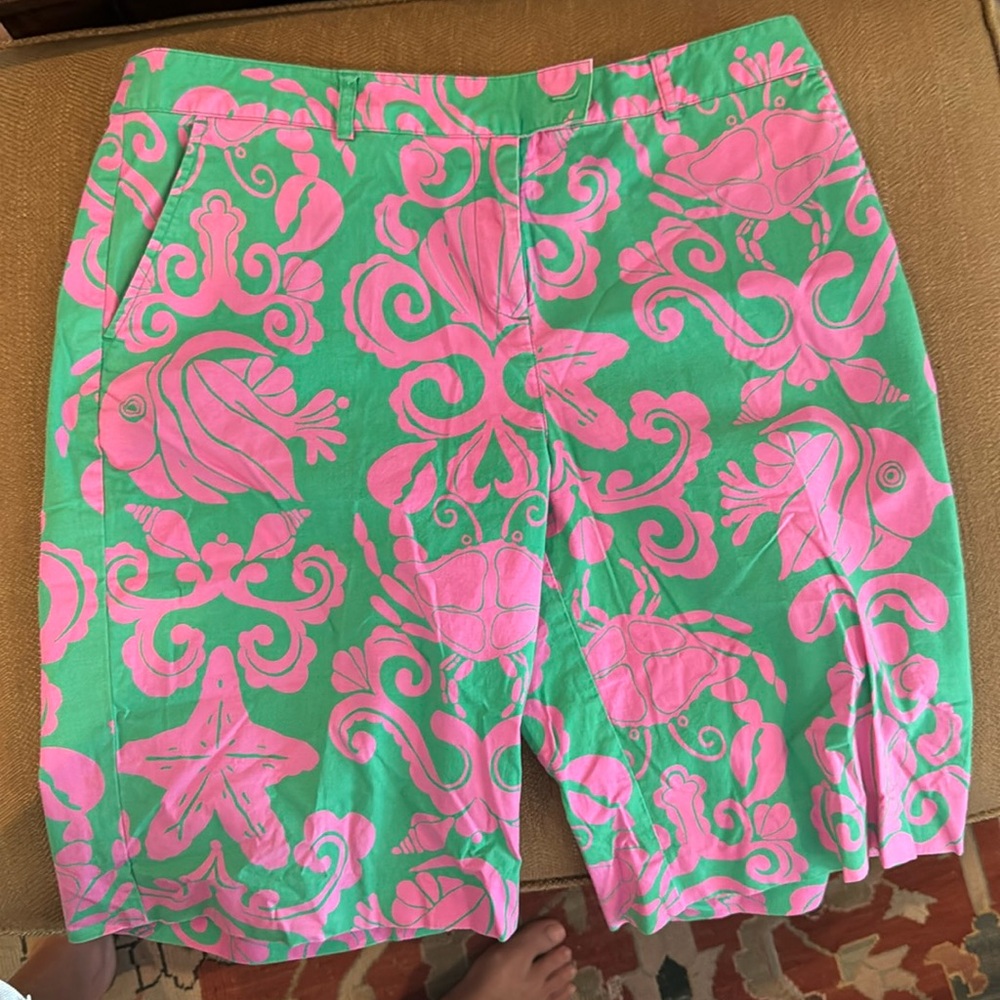 Lilly Pulitzer White Label Green and Pink Shorts
